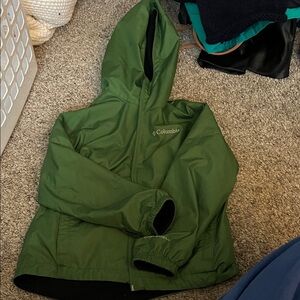 Columbia Kids' Vibrant Green Raincoat- Reversible